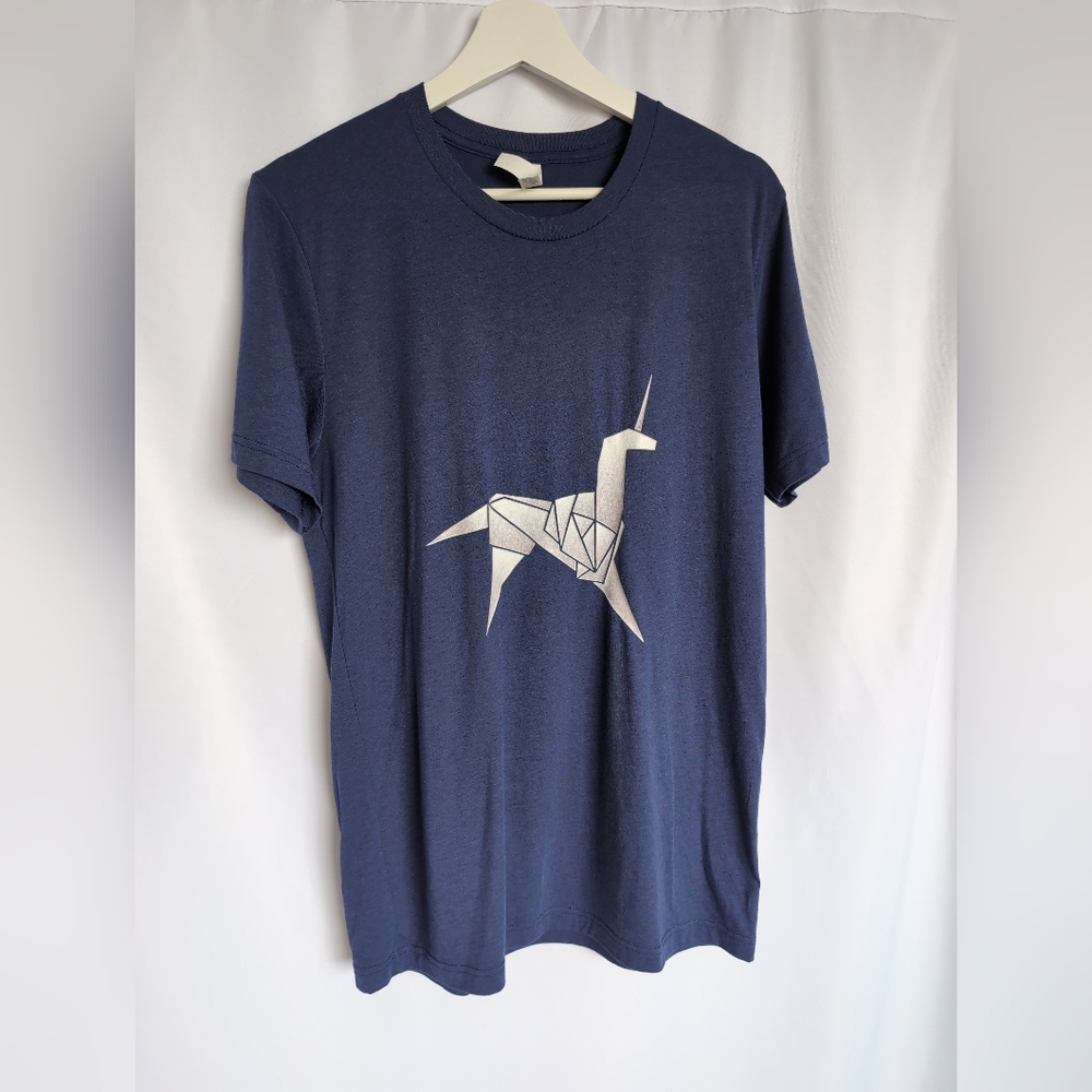 Blade Runner Origami Bella + Canvas Graphic Men's Blue Navy Medium T-Shirt